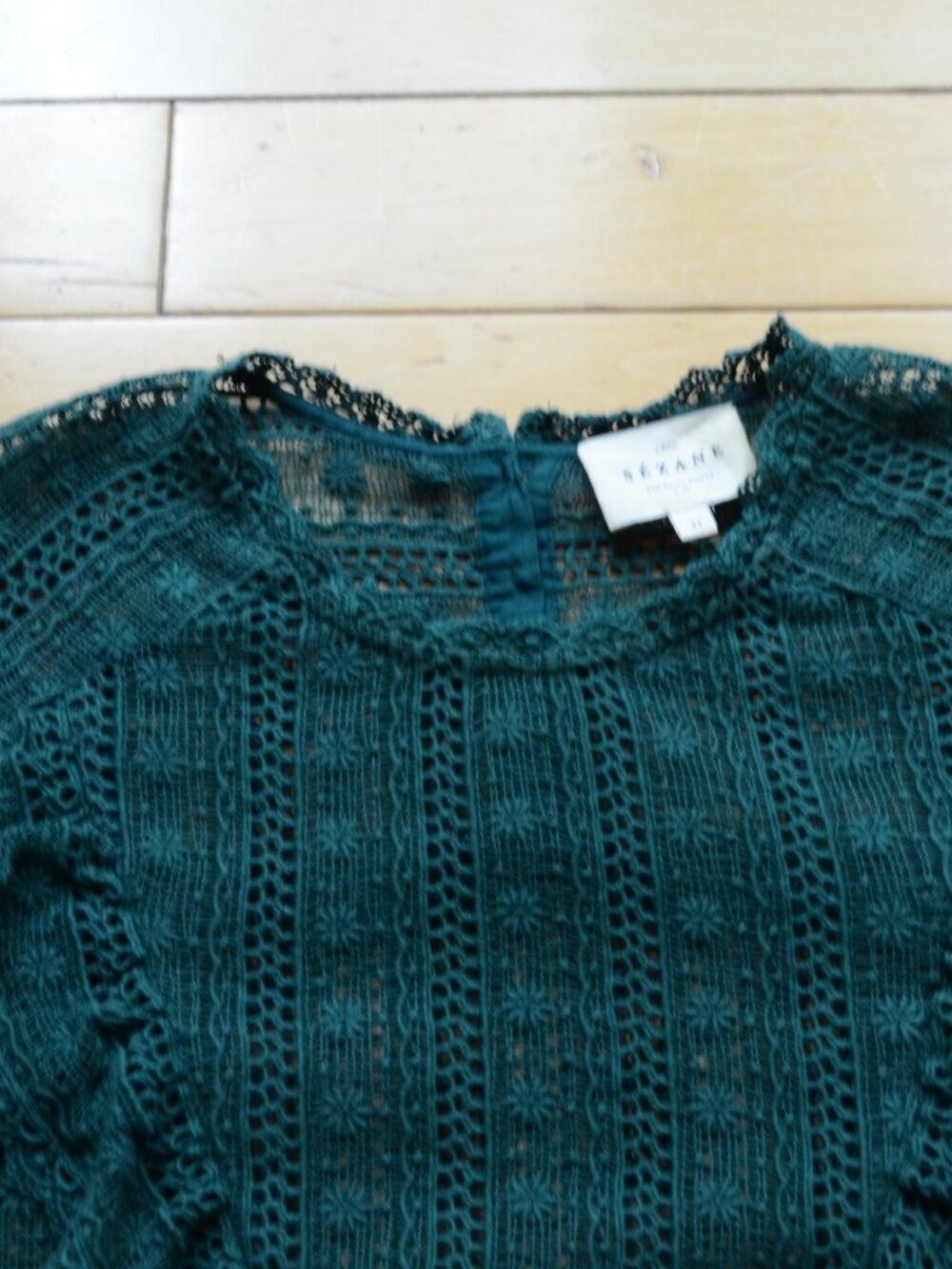 Sezane Madeline Lace Blouse Womens Size 34 Romantic Victorian Ruffle Top - Picture 3 of 15